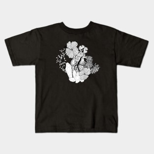 Human heart with crystals and floral Kids T-Shirt